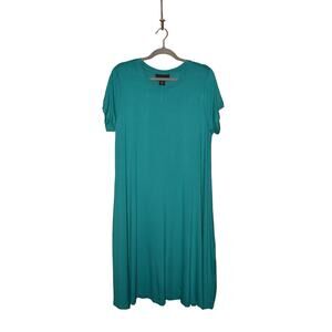CYNTHIA ROWLEY NEW $109 Jersey‎ Stretch Knit T-Shirt Dress Green 1X
